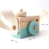 Wooden Fashion Camera Baby Toys Pendant Block Montessori for Children DIY Presents Nursing Gift Outdoor 240509