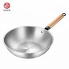 Cookware Sets 30cm Titanium Chinese Wok Cooker Restaurant Cooking Pot Set