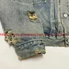 Vestes pour hommes veste de travail en jean lavé jeans hommes femmes 1 1 meilleure qualité faire le vieux tabagisme lourd bleu h240508