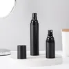 wholesale 15ml 30ml 50ml Black Packaging Airless Bottle Lotion Cream Pump Plastic Container Vaccum Spray Cosmetic Bottles Dispenser For Cosmetics Custome Logo
