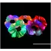 Acessórios para cabelos LED Bandas luminosas Scrunchies Women Girls Headwear Rate Rings de pulso simples Rubro