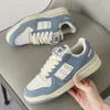 Breathable Board Casual Shoes for Women Youth Girls Anti Slip Sneakers Blue White Colors Size EUR36-40