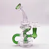 8 pouces Green Glass Water Pipe Heady Bong Dab Recycler Recycler Neo Fab Slit Hubpipes Bongs Smoke Pipes 14,4 mm Joint femelle avec bol ordinaire portable entrepôt américain