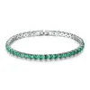 Tennis Bracelets à chaîne glacée de tennis CZ Bling Cubic Zirconia Hip Hop Jewelry Blue Green Sier Rose Gol