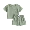 Kleidungsstücke Cotton Leinen lässige Baby Jungen Mädchen Sommer-Outfit