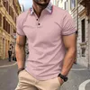 Polos pour hommes à la mode à la mode Polo à rayures Patch Patch Work Tshirt adapté aux rides d'affaires WearResicant dans la rue portant des hommes décontractés topl24