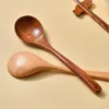 Spoons 1Pcs Japan-Style Wooden Spoon Kitchen Cooking Soup Dinner Teaspoon Coffee Dessert Ice Cream