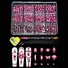 12grids Rose Pink Gem Rhinestones Flat Bottom MulitShapes Crystal 3D Jewelry Charms Diamond Supplies For Nails DIY Accessories 240509