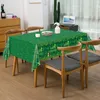 テーブルクロスアイリッシュフランネルテーブルクロスダイニングルームキッチンの装飾：セントパットグリーンホワイトイエローゴールド（セントパッツファンシー
