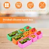 Stoviglie 9pcs Silicone Bento Box Divider Cups Cups Accessori divisori resistenti alla temperatura