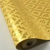Tapety samoprzylepne wodoodporne luksusowe tapeta dekoracje domu nowoczesne ściany pokrywa rolka metalowy brokat z złotego folii papier