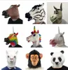 Horreur Dinosaure Tiger Panda Unicorn chien Masque animal en caoutchouc Latine Masque animal Childstarty Halloween Masquerade Masque drôle Y2002969484