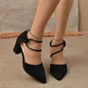 Sandalias Femeninas High Heels Flock Pointed Sandals Sexy Female Summer Zapatos Mujer Pumps Shoes for Wedding