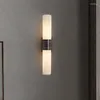 Wall Lamp Long Bedside Sconce Home Decoration Background Light Fixture Gold Black Natural Marble For Bedroom Living Room