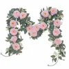 Fleurs décoratives 2pcs Simulate Rose Vine Decoration Wedding Birthday Birthday Party Party Plant Plante Place