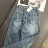 Jeans de diseñador para mujeres Pantalones de estampado recto de cintura recta de primavera y verano de primavera y verano