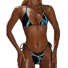 Swimwear pour femmes micro bikini maillot de bain bleu receveur de rêve sexy push up modern boho imprimer string set dames sport élégant biquini