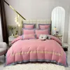 Bedding Sets European High-end Embroidery Cotton Ground Wool Four-piece Set Thickened Autumn And Winter Style Warm