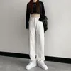 Frauen Jeans Solid Frauen minimalistischer Frühling Ulzzang Basic Vintage gewaschene koreanische Modekleidung Loose Streetwear Y2K College Casual Casual