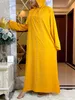 Vêtements ethniques 2023abaya Muslim Maxi Long Slve Robe avec CAP Femmes Diamond Arab Dubaï Vêtements Islamiques Automne Nouvelle robe de dinde décontractée T240510