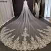 2 níveis de renda longa Aplicado véu de noiva 3 4 5 metros de casamento de marfim branco véu com pente blusher hapterpip women hair acessórios 265f