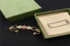 Stylish Ruby Flower Bracelets Double Letter Open Bangle Women Floral Interlocking Letter Bracelet With Box1043512