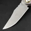 1PCS Nowy wysokiej klasy Flipper Solding Knife VG10 Damascus Steel Blade Blade FIBER Z DAMASCUS STALOWY RĘKA