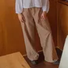 Pantaloni da donna Donne Vintage Vintage 2000 Gamba larga gamba casual pantaloni a quadri elastici con tasche per lavoro da ufficio streetwear