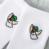 Men's Socks 21fwgolf Trendy Socks Mens and Womens Mid Cap Angel Embroidered Pure Cotton Sports Skateboard Socks Instagram Trendy Sjuv