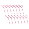 Tass jetables pailles 25 pcs jus de paille de paille plastique décorer la forme du cœur accessoires créatifs les enfants pour animaux de compagnie