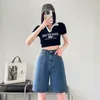 Shorts femininos 2024 Summer Women Jeans Baggy Straight Vintage Stuewhear
