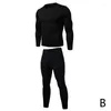 Sous-vêtements thermiques pour hommes Hiver Mens Suit Fashion Silk Slim Round Neck Compression