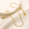 Jewelry Sets 18K Gold Plated Bracelet Pearl Chain Luxury Brand Designer Pendants Necklaces Stainless Steel Letter Choker Pendant Necklace Jewelry Accessories