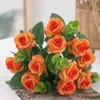 Fiori decorativi 1 PC 5 Branch 11 Heads Bouquet artificiale Mini Rose Wedding Office Home Office per vaso