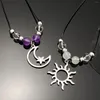 Colliers pendants couple simple et lune pour hommes pour hommes femmes Géométrie à géométrie Clicule Bijoux accessoires Cadeaux de fête