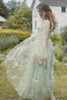 Party Dresses UZN Women's Puffy Sleeve Prom Flowers Embroidery Tulle Length Sweetheart Formal Evening Gowns