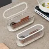 Keukenopslag 1 stks Chopstick Box Organizer met afvoerlade voor gebruiksvoorwerpen Lade lepels bestek huis slaapzaal plastic