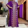 Abbigliamento etnico 2022fashion New Abaya African Dubai Turchia Dress con sciarpa ad alto tessuto Quty Reachin ricami Long Lady Abibiti T240510