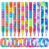 Ensemble de jouets fidget en 12 pièces: Bubble Pop Bracelets - Toys Sensory Relief pour enfants, Great Party Favors Cadeaux