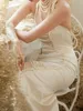 Luksusowa syrena wieczorna sukienka na balu bez rękawów Pearki wysokiej szyi Perły Kl. Aplikacje Błyszczące cekiny z koraliki suknie ślubne na zamówienie BC18820
