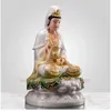 Figurines décoratines Culte de haute qualité Jade Déesse Guan Yin Avalokitesvara Bouddha Statue Asie Home Protection Safe Protection Prosperité 30cm
