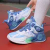 Fashion Kids schoenen Leer Lichtgewicht Ademende jongens meisjes sneakers basketbalschoenen niet-slip kinderen buiten hardloopschoenen 240507