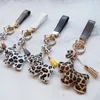 Luxury Dog Keychains Metal Cute Keyring Buckle Fashion Leopard Tassel Car Keychain for Girls