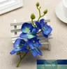 10PCSLOT Bouquet d'orchidée artificielle de soie pour les fournitures de décoration de fête de mariage à domicile orchis bricolage Blue White3083931