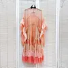 506 XL 2024 MILAN RUNWAAG JURK Spring zomer lange mouw v nek roze jurken damesjurk mode mode hoogwaardige luxijia