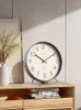Relógios da mesa Relógio Sala de estar redonda de moda silenciosa e bonita e bonita casa moderna Decoração de desktop