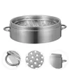 Double chaudières Dumpling Steamer Metal Food Kitchen Fourniture Rond Panier de vapeur commercial pour les légumes en pot en acier inoxydable