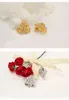 Stud Earrings CMAJOR 925 Sterling Silver Vintage Cubic Zirconia Gold Tone Leaf Studs Handmade For Women