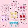 Boucles d'oreilles arrière 7 paires de style coréen Kids Eart Clip de fleur Couronne de bais