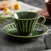 Tasses Nordic rétro Café Retro Ceramic and Saucer Retour à la maison Fleur de thé de thé de l'après-midi européen exquis Cl011202